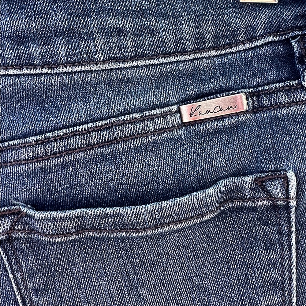 KanCan Dark Blue Button Fly Flare Jeans - Picture 6 of 8